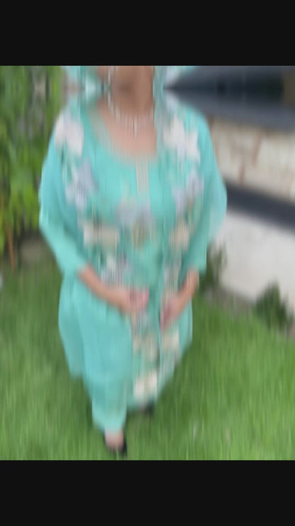 Roman Silk with Cutwork at Dupatta