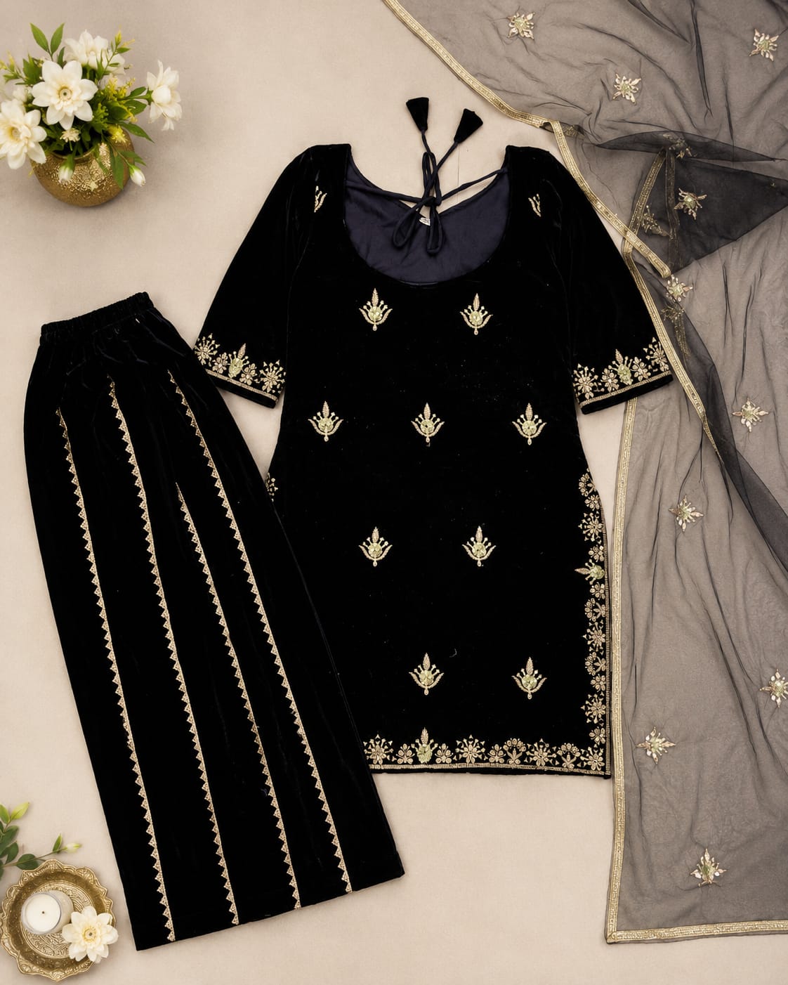 Heavy Vicose Velvet with Sharara