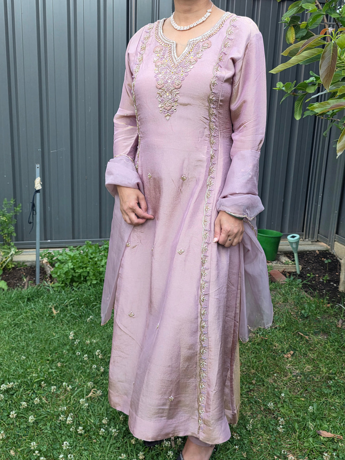 Onion Color Long Anarkali