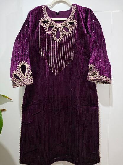 Designer Suit in Crush Velvet