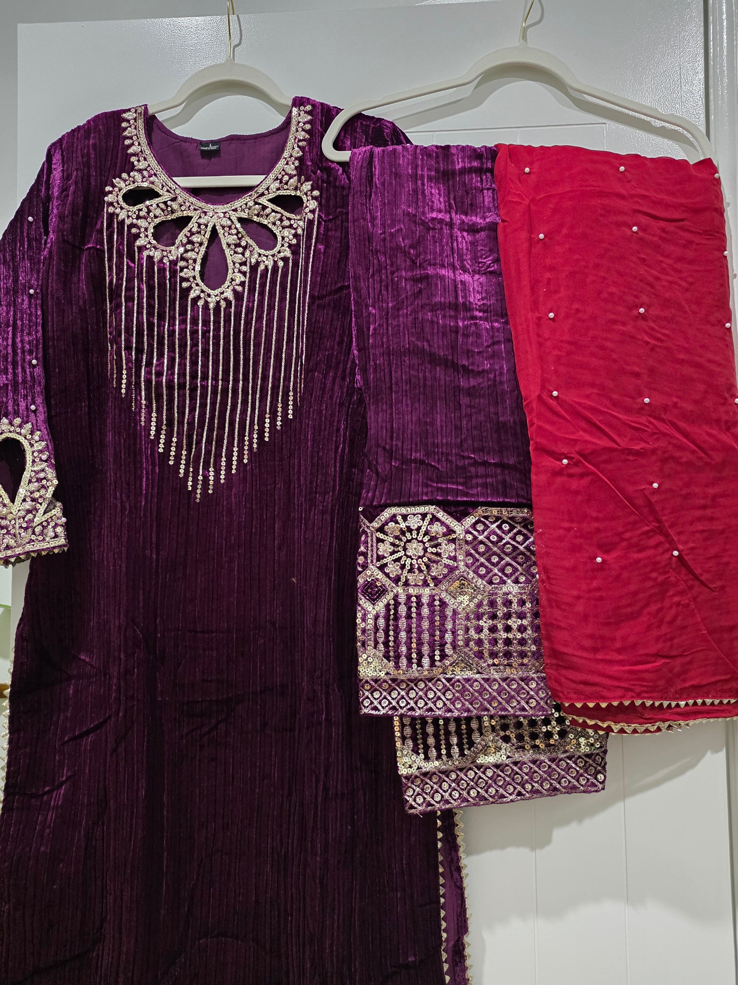 Designer Suit in Crush Velvet