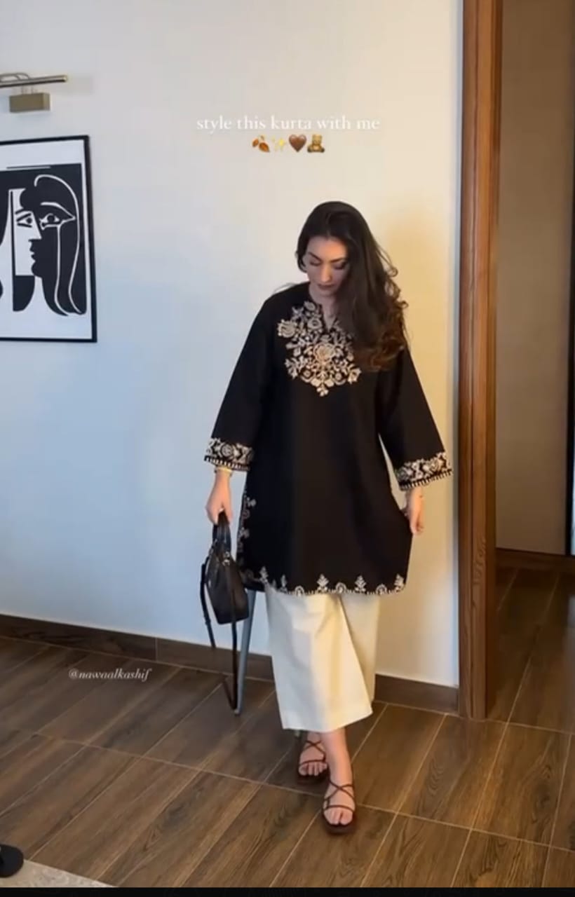 Black & White Threaded Co Ord Set
