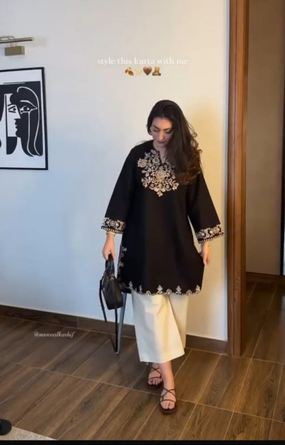 Black & White Threaded Co Ord Set