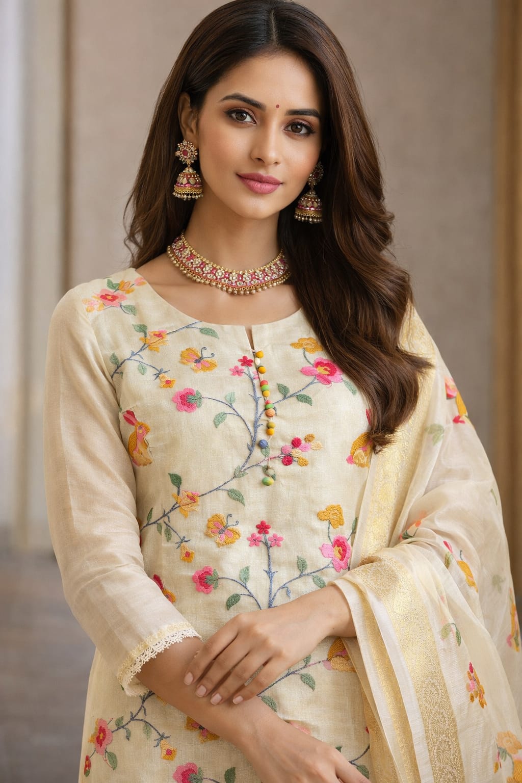 Kotadoria Base Colorful Embroided Suit