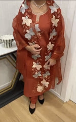 Roman Silk with Cutwork at Dupatta